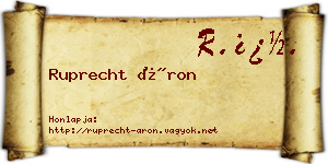 Ruprecht Áron névjegykártya